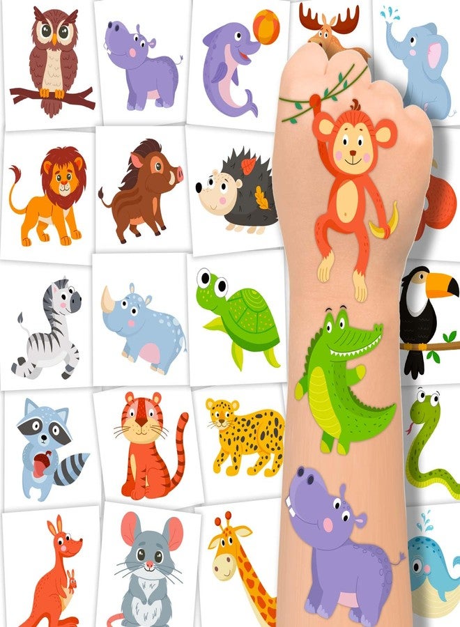 winthrop 240 Pcs Bulk Animal Temporary Tattoos for Kids, Individually Wrapped Safety Waterproof Tattoos, Best Choice for Jungle Animals Birthday Party Classroom Matching Game, 60 Designs - Image 1